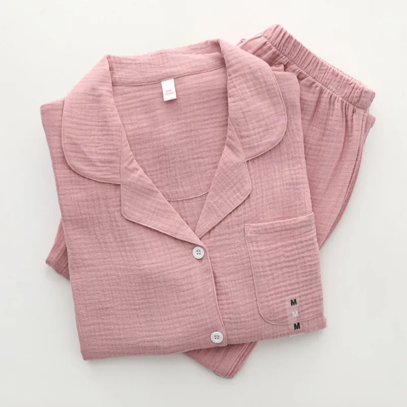 Spring& Autumn Cotton Women′s Loungewear Sleepwear Pajamas Set