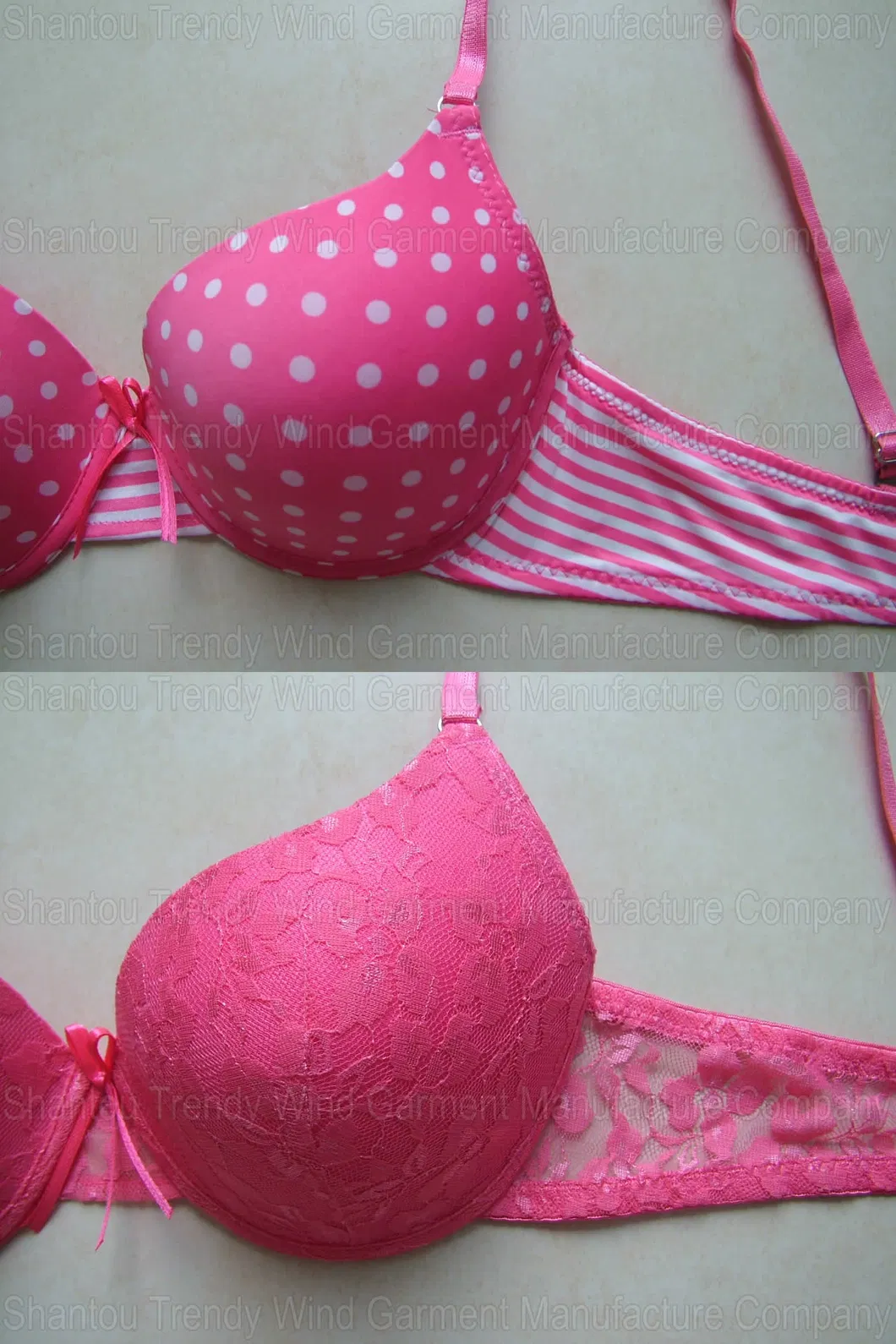 Stripes Dots Printed Bra