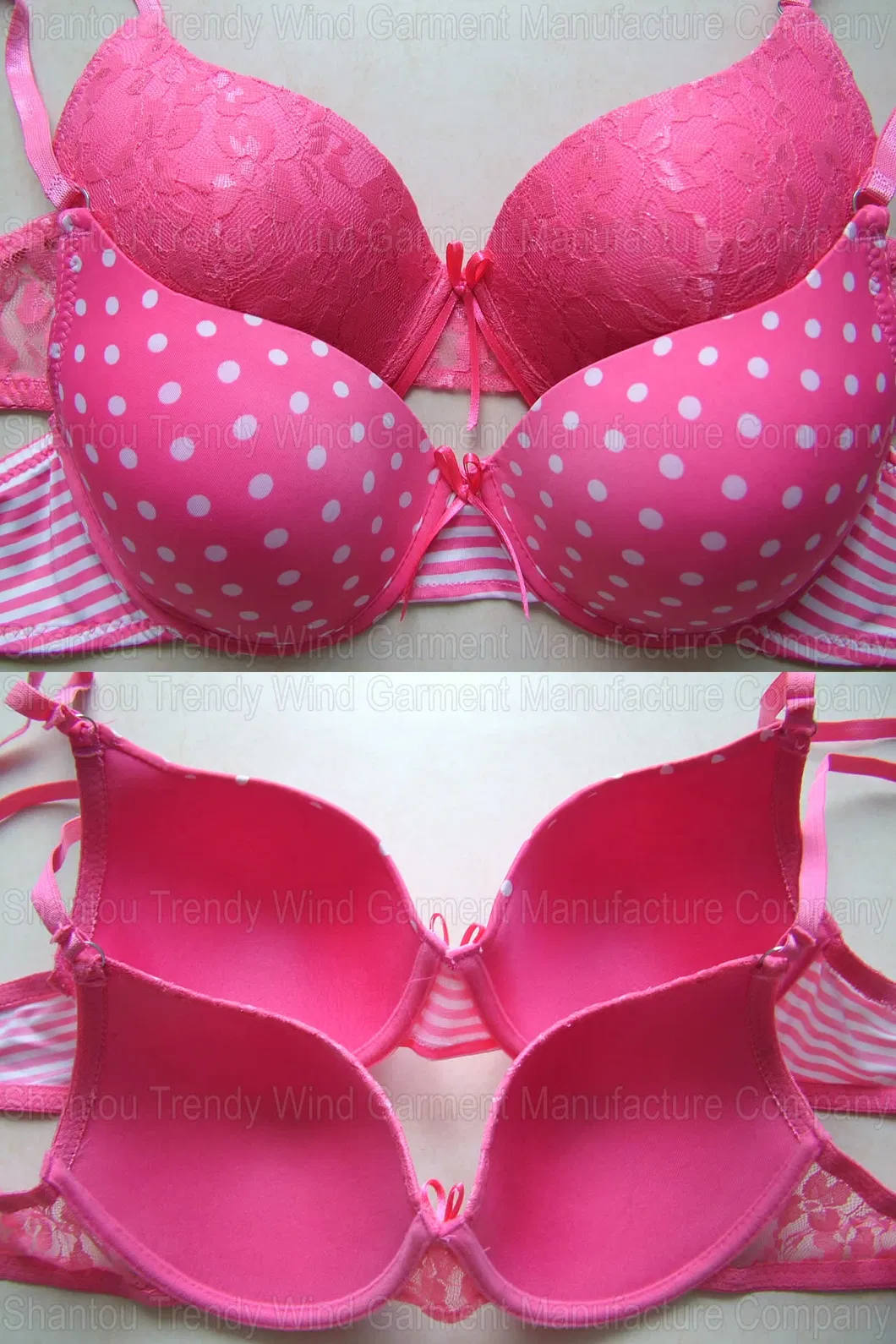 Stripes Dots Printed Bra