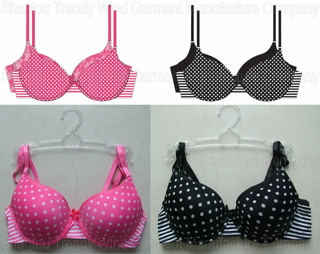 Stripes Dots Printed Bra