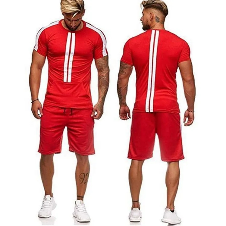 Summer Fashion Stripes Two-Piece Outdoor Sports Tracksuit Sets