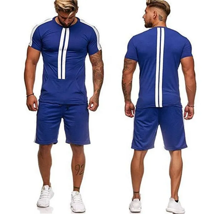 Summer Fashion Stripes Two-Piece Outdoor Sports Tracksuit Sets