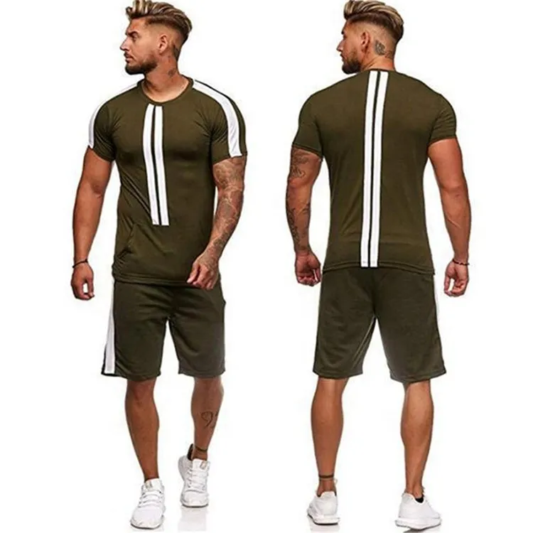 Summer Fashion Stripes Two-Piece Outdoor Sports Tracksuit Sets