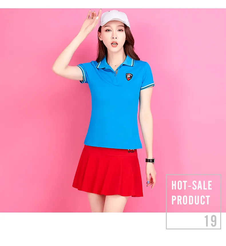 Summer Slim Badminton Jersey Women′s Short-Sleeved Tennis Jersey
