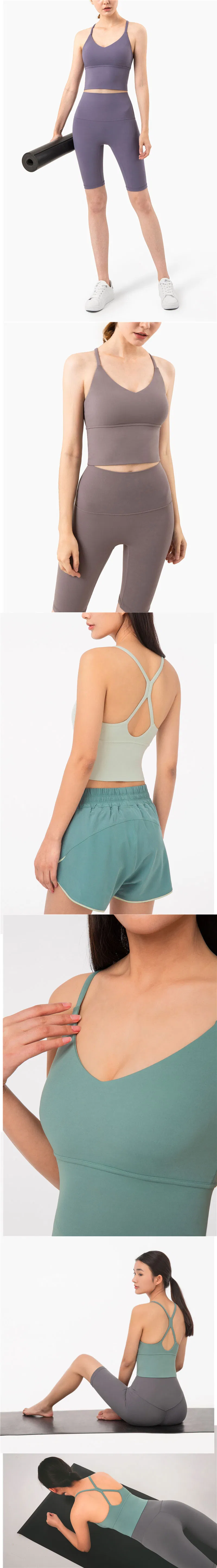 Supplier European and American Sexy Small Suspenders, Water Drop Beauty Back Fitness Sports Underwear Nude Yoga Bra