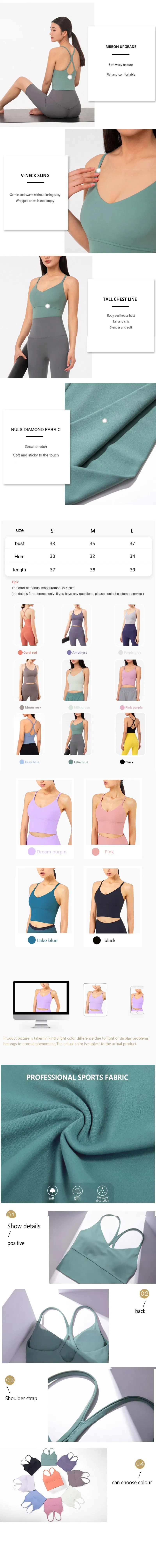 Supplier European and American Sexy Small Suspenders, Water Drop Beauty Back Fitness Sports Underwear Nude Yoga Bra