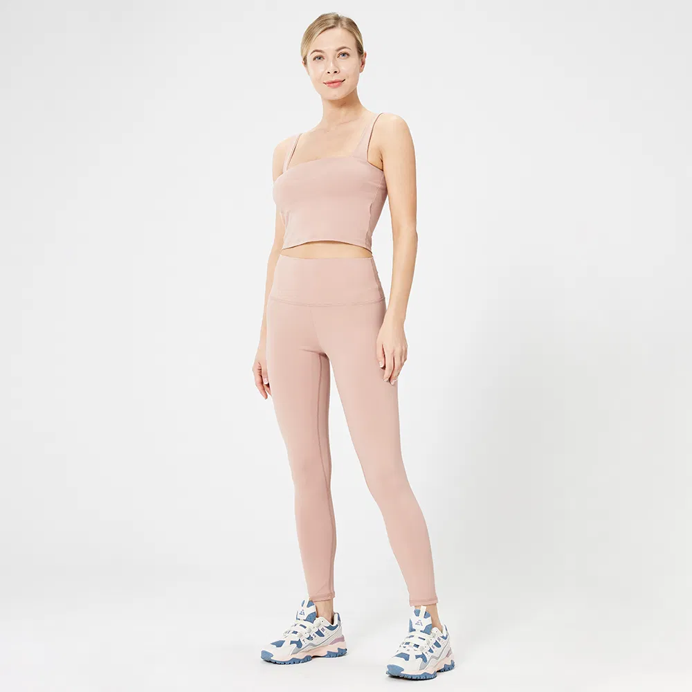 The New 2021 Nylon Material Pink Yoga Suit