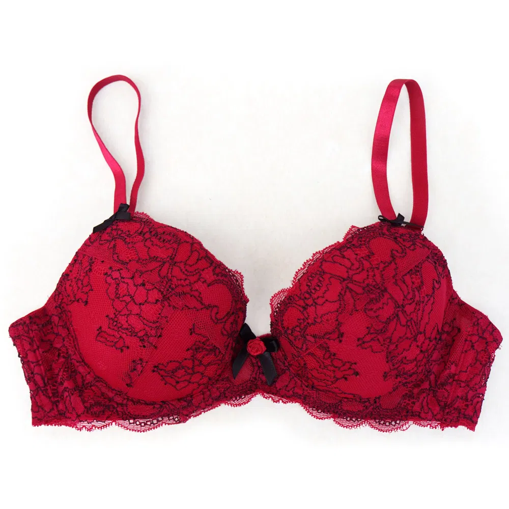 Underwear Set Color Contrast Lace Bra with Boylet & Thong