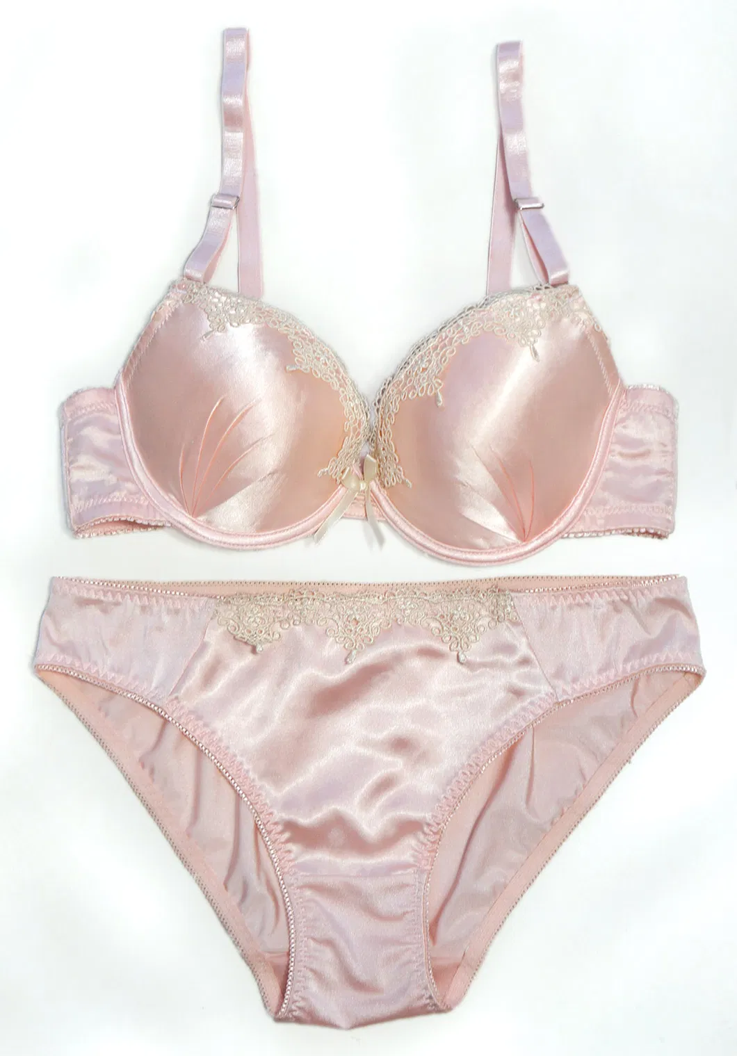 Underwear Set Color Contrast Satin Bra with Panty