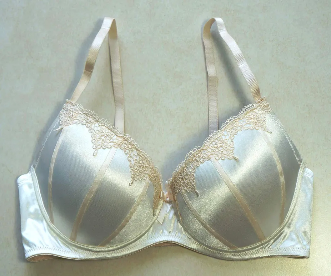 Underwear Set Color Contrast Satin Bra with Panty