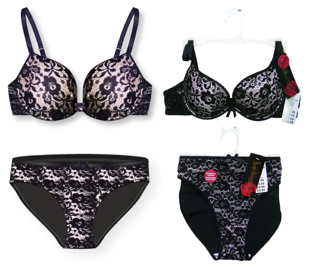 Underwear Set Push up Lace Bra with Bikini