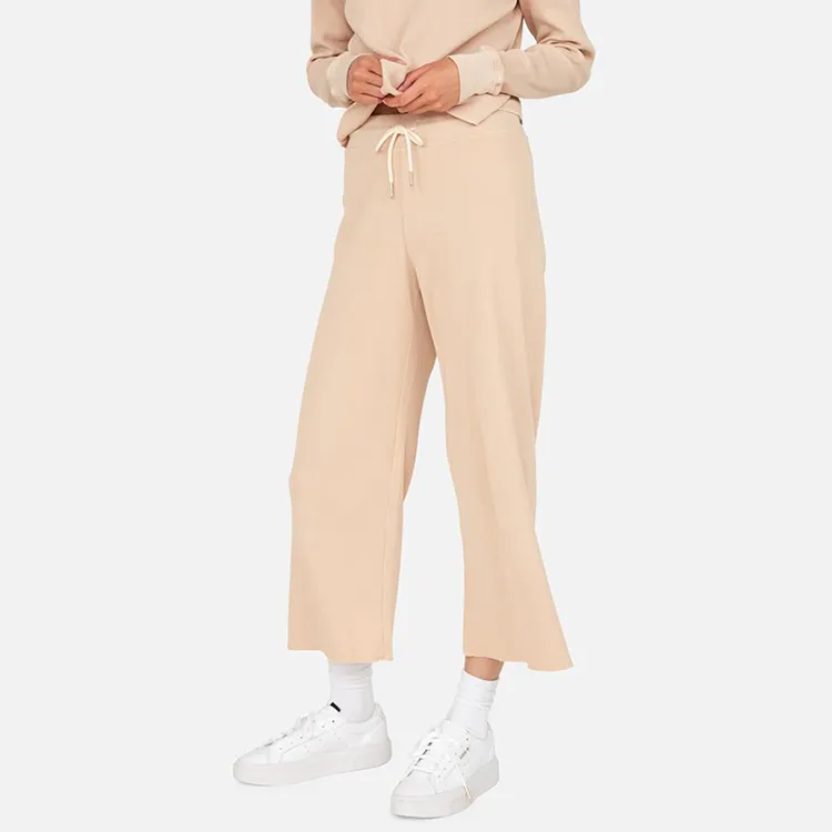 Waffle Women Cotton Pants Sustainable Women Wide Leg Pant Organic Cotton Sweatpants Waffle Cotton Pants Ladies Wide Leg Pants