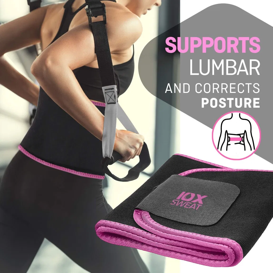 Waist Trimmer Belt Weight Loss Stomach Fat Burner Low Back and Lumbar Support with Sauna Suit Effect - Best Abdominal Trainer