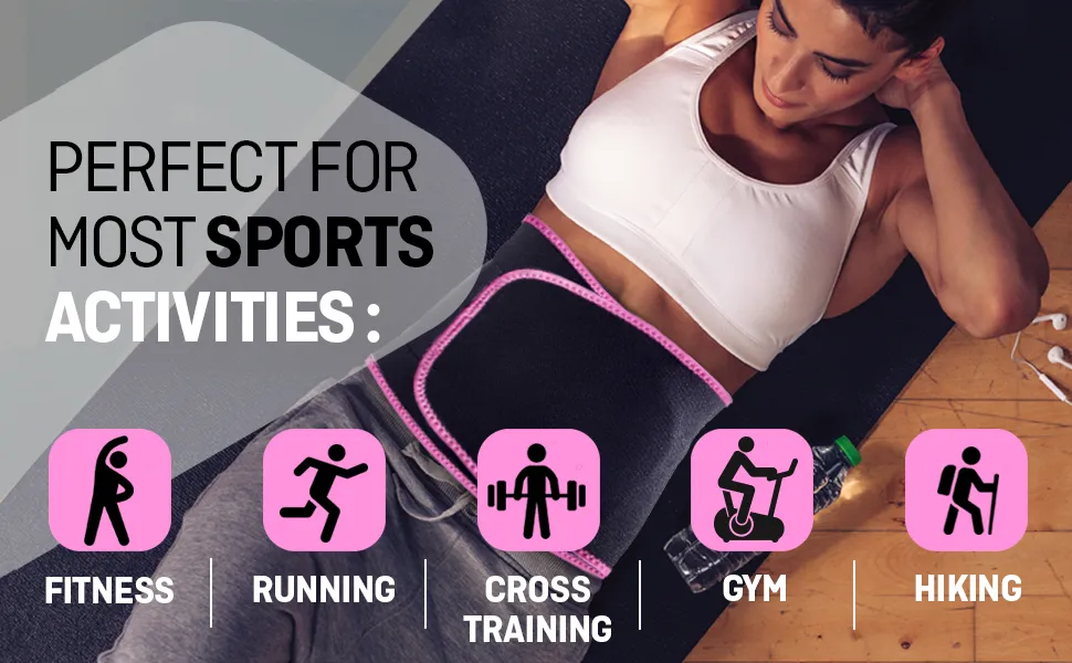 Waist Trimmer Belt Weight Loss Stomach Fat Burner Low Back and Lumbar Support with Sauna Suit Effect - Best Abdominal Trainer