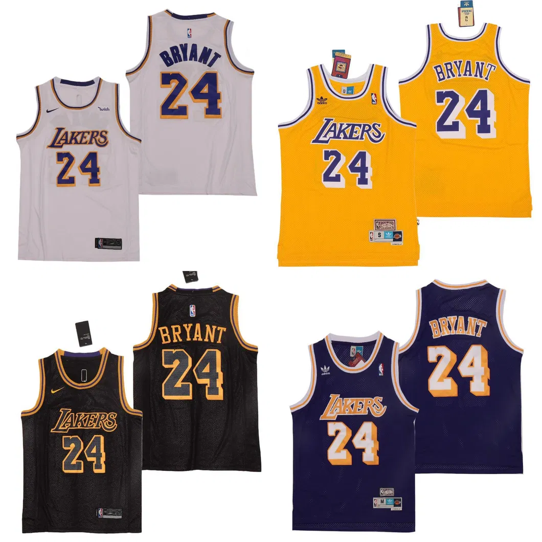 Wholesale Cheap Customized N-B-a Bryant 24 Los Angeles Lakers Basketball Team Jerseys