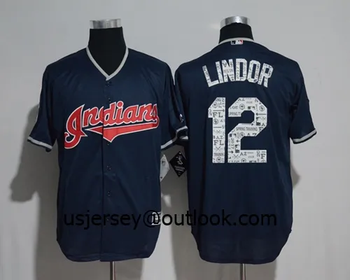 Wholesale Custom Indians Kluber Ramirez M-L-B Replica Cool Flex Base Baseball Jersey