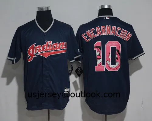 Wholesale Custom Indians Kluber Ramirez M-L-B Replica Cool Flex Base Baseball Jersey