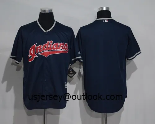 Wholesale Custom Indians Kluber Ramirez M-L-B Replica Cool Flex Base Baseball Jersey
