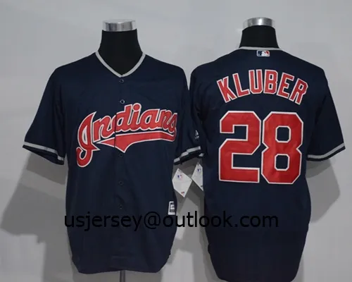 Wholesale Custom Indians Kluber Ramirez M-L-B Replica Cool Flex Base Baseball Jersey
