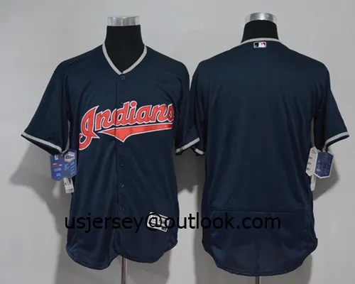 Wholesale Custom Indians Kluber Ramirez M-L-B Replica Cool Flex Base Baseball Jersey
