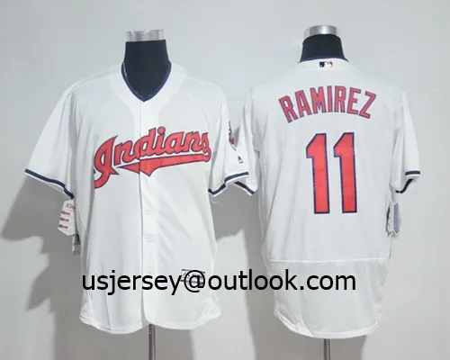 Wholesale Custom Indians Kluber Ramirez M-L-B Replica Cool Flex Base Baseball Jersey
