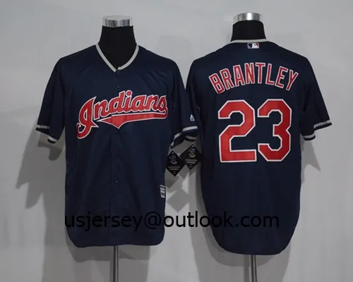 Wholesale Custom Indians Kluber Ramirez M-L-B Replica Cool Flex Base Baseball Jersey
