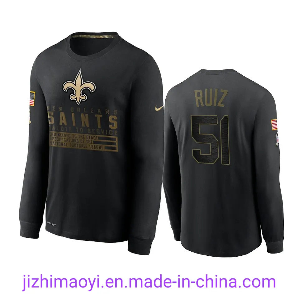 Wholesale Custom Saints Michael Thomas Drew Brees Cameron Jordan Alvin Kamara Marshon Lattimore Ryan Ramczyk Demario Davis Football Sublimation T-Shirts