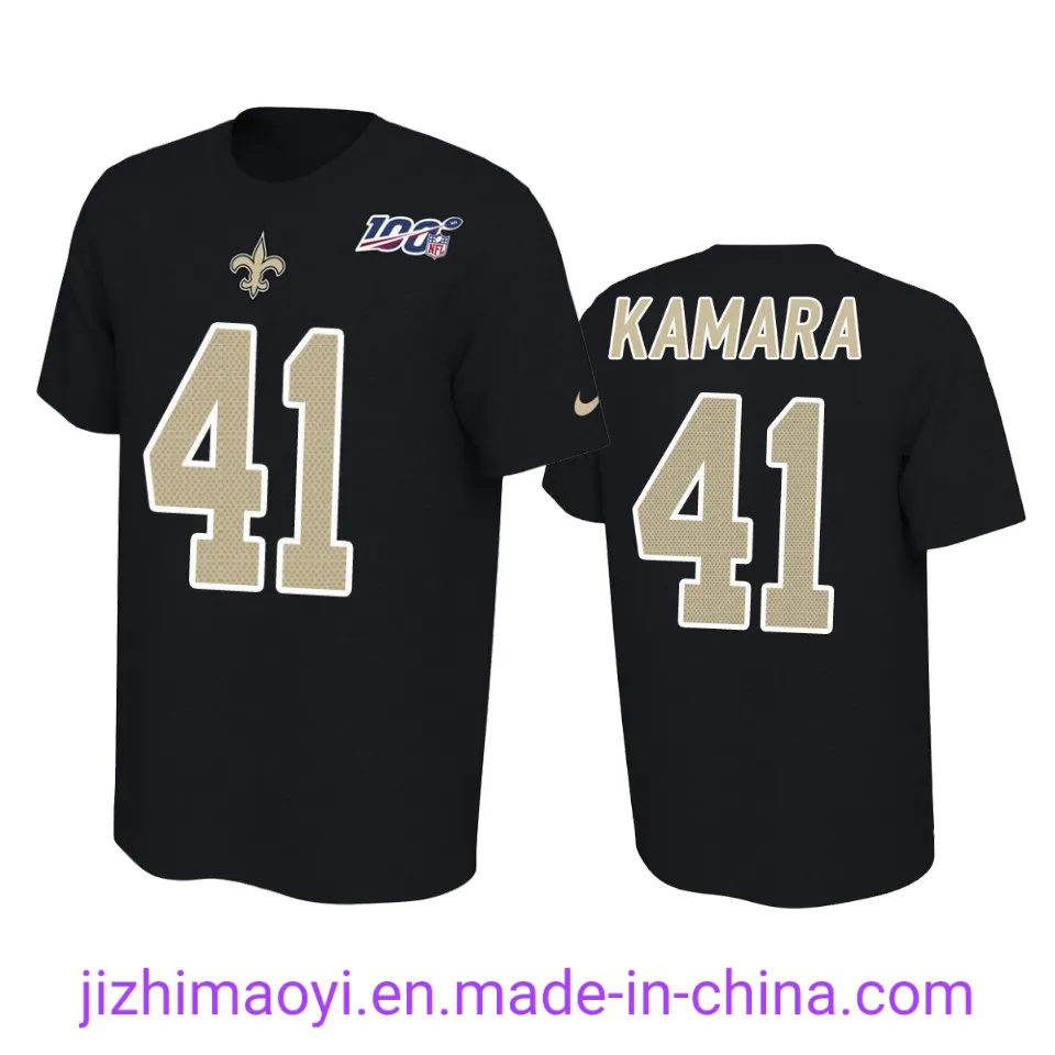 Wholesale Custom Saints Michael Thomas Drew Brees Cameron Jordan Alvin Kamara Marshon Lattimore Ryan Ramczyk Demario Davis Football Sublimation T-Shirts