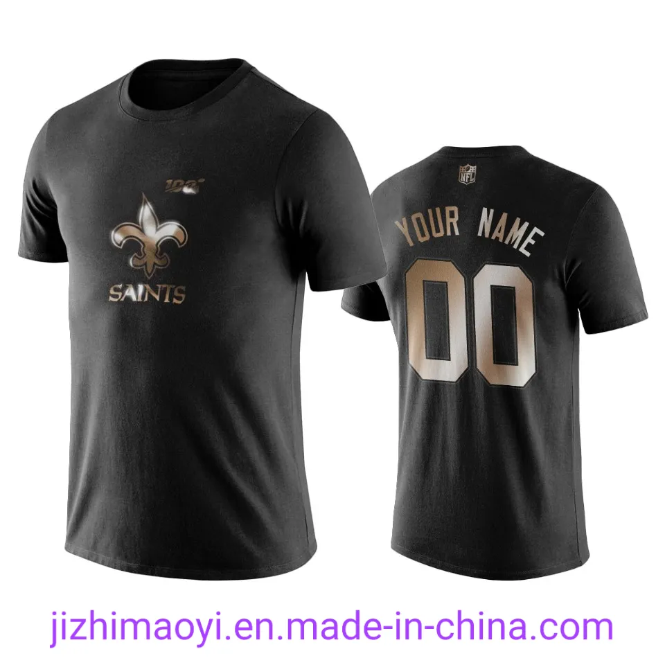 Wholesale Custom Saints Michael Thomas Drew Brees Cameron Jordan Alvin Kamara Marshon Lattimore Ryan Ramczyk Demario Davis Football Sublimation T-Shirts