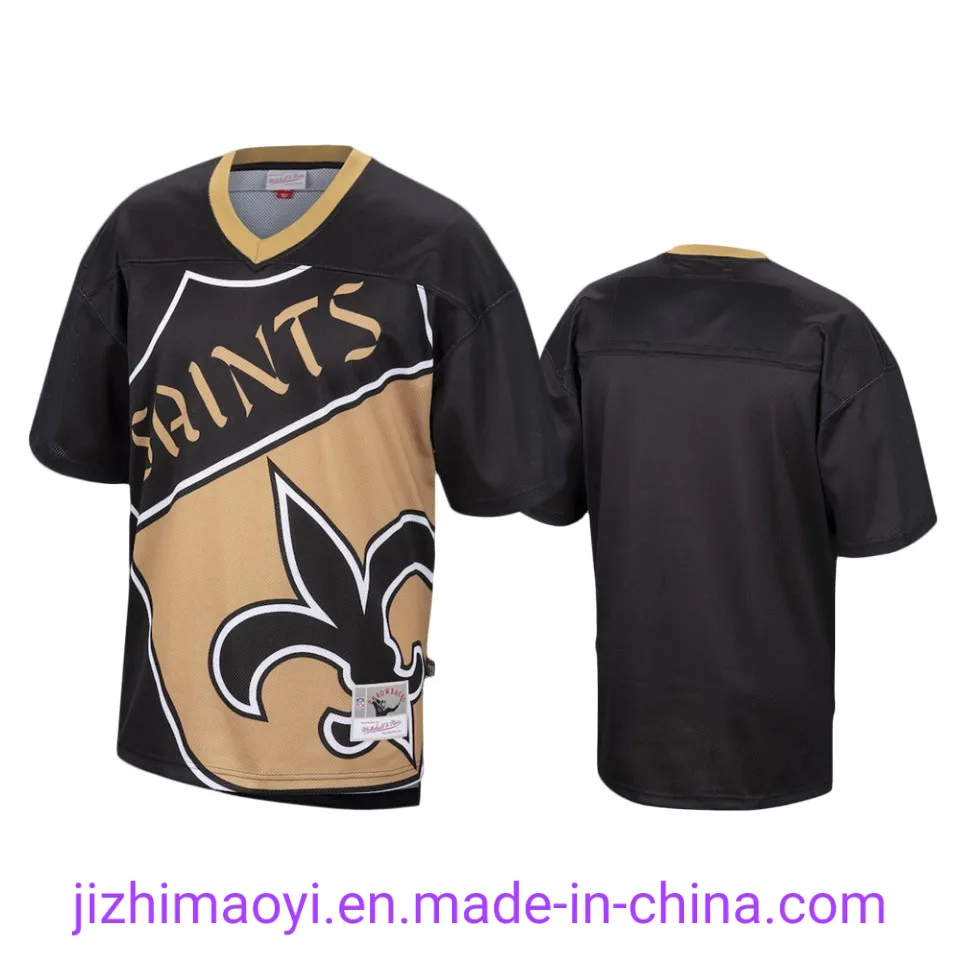 Wholesale Custom Saints Michael Thomas Drew Brees Cameron Jordan Alvin Kamara Marshon Lattimore Ryan Ramczyk Demario Davis Football Sublimation T-Shirts