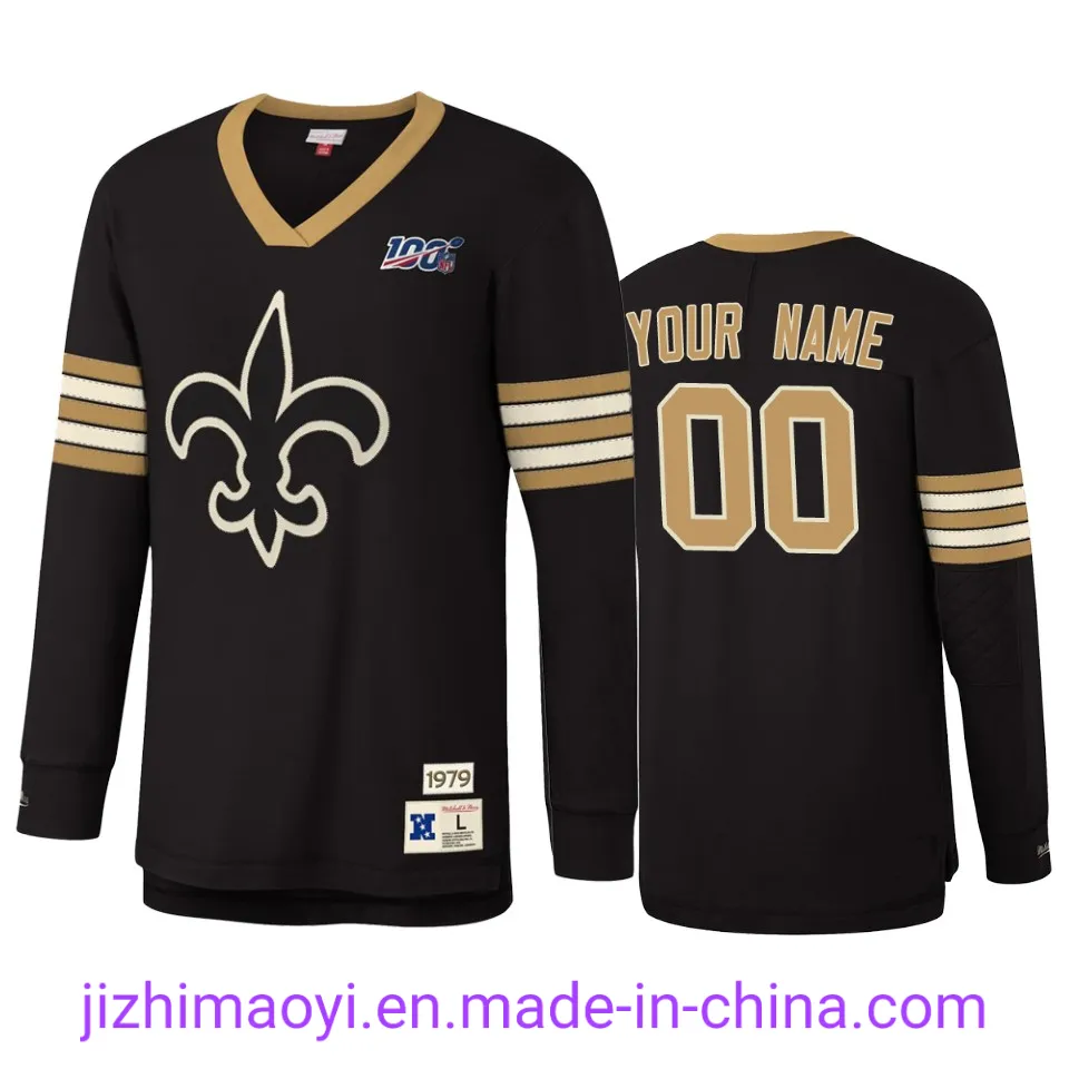 Wholesale Custom Saints Michael Thomas Drew Brees Cameron Jordan Alvin Kamara Marshon Lattimore Ryan Ramczyk Demario Davis Football Sublimation T-Shirts