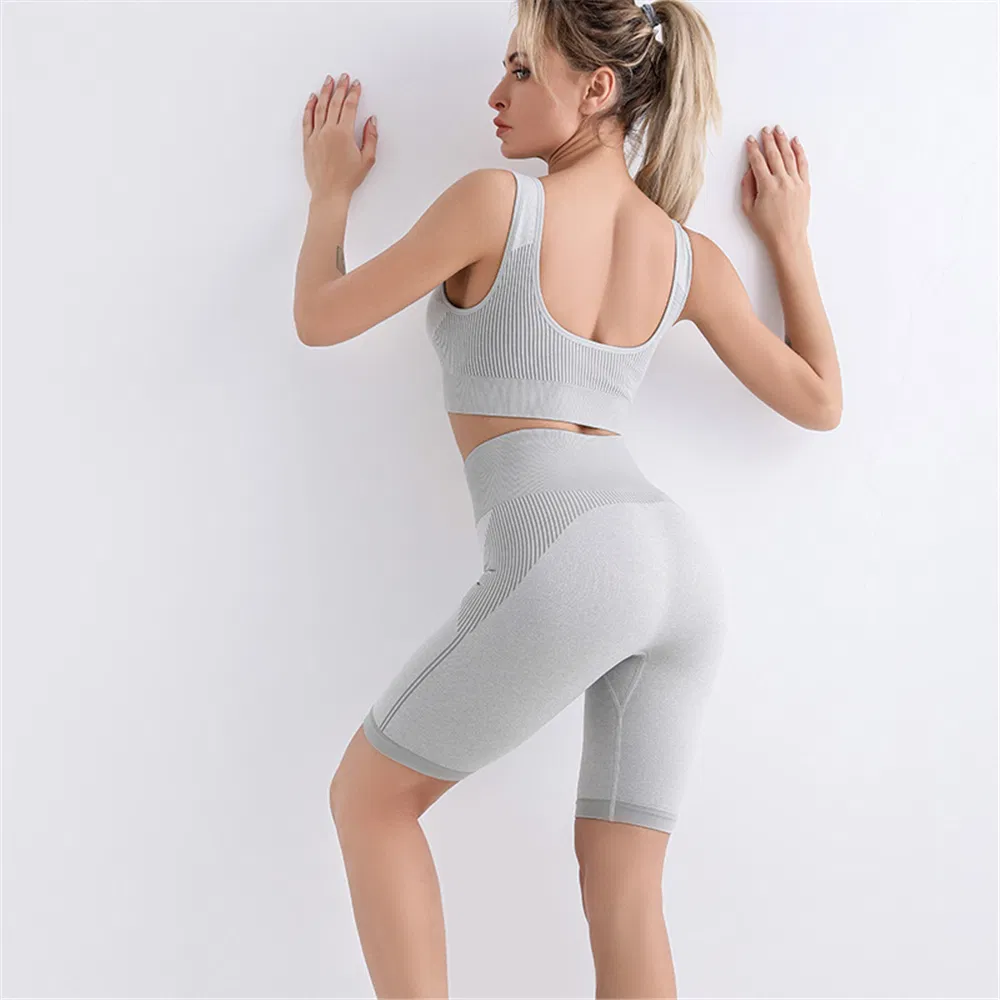 Wholesale Custom Seamless Short Sleeve Bodysuit Casual Yoga Set Women Yoga Suit Sexy Corp Sports Wear