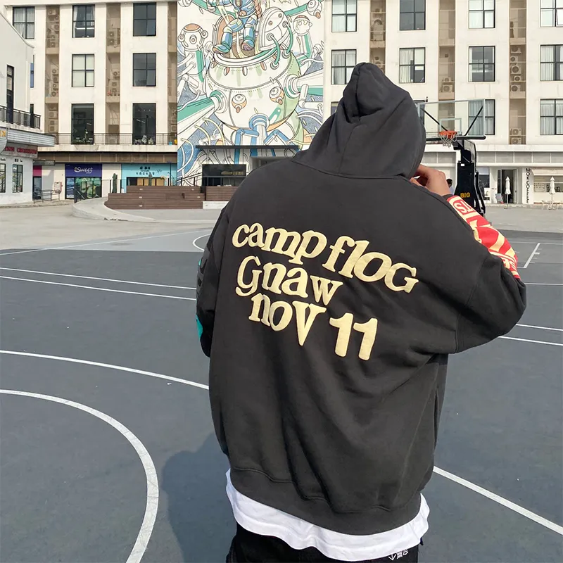Wholesale Hip Hop Stranger Things Mens Puff Print Hoodies 70% Cotton 30% Polyester High Quality Hoodie