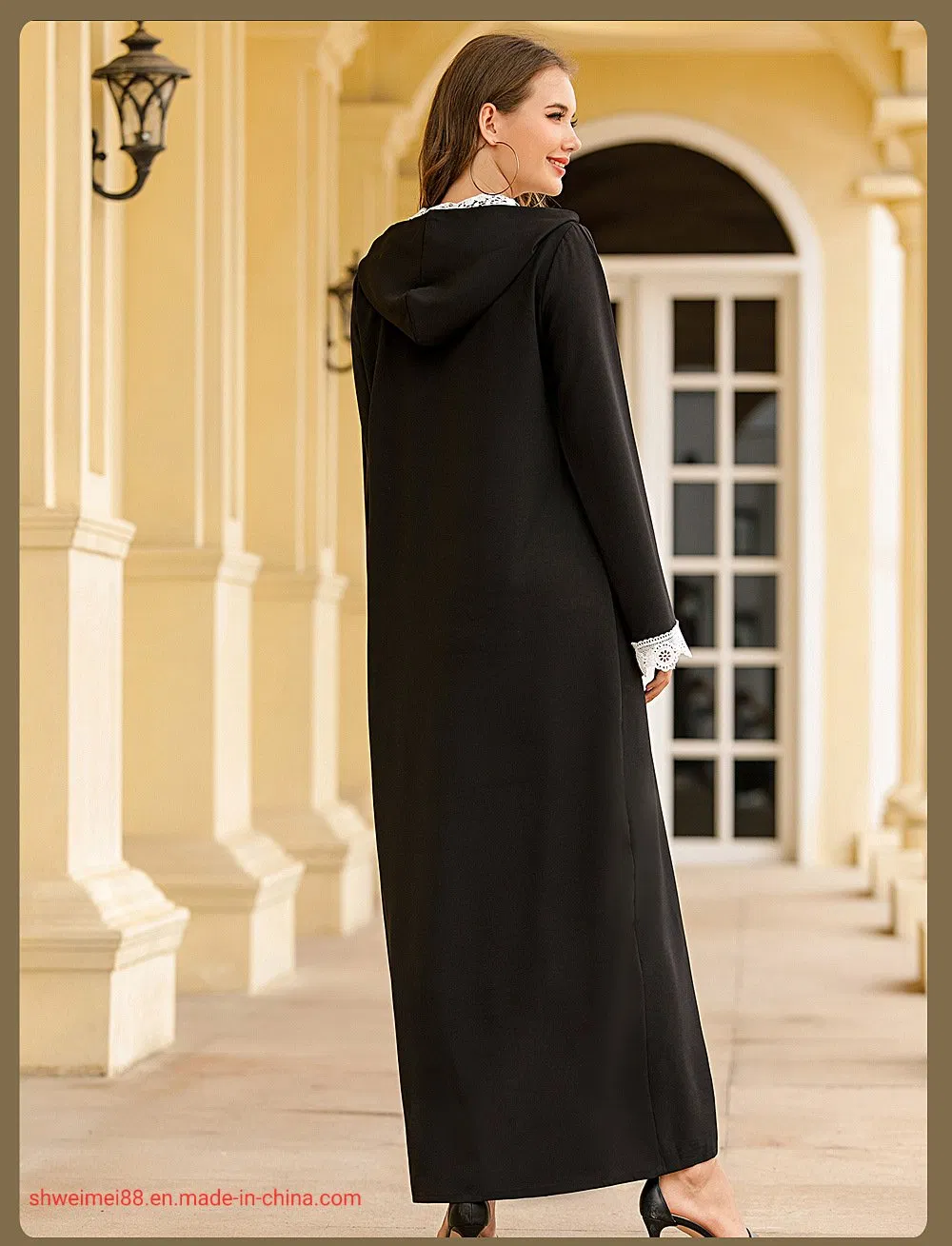 Wholesale Muslim Islamic Clothing Islamic Cloth Dubai Black Abaya Morocco Long Dress Turkey Islamic Woman Clothes Kaftan Dress Muslim Women Hejaab Dress