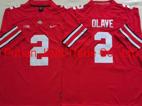 Wholesale Ncaa Colleage Football Game Jersey 2021 Men′s Ohio State Buckeyes Black #2 Olave Shirt