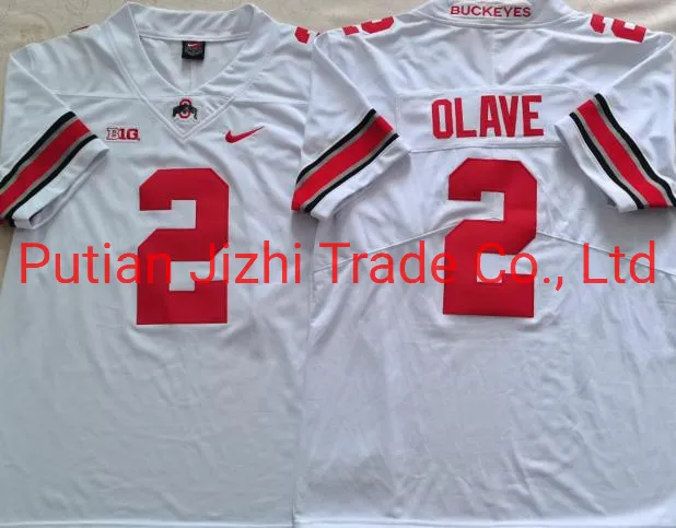 Wholesale Ncaa Colleage Football Game Jersey 2021 Men′s Ohio State Buckeyes Black #2 Olave Shirt