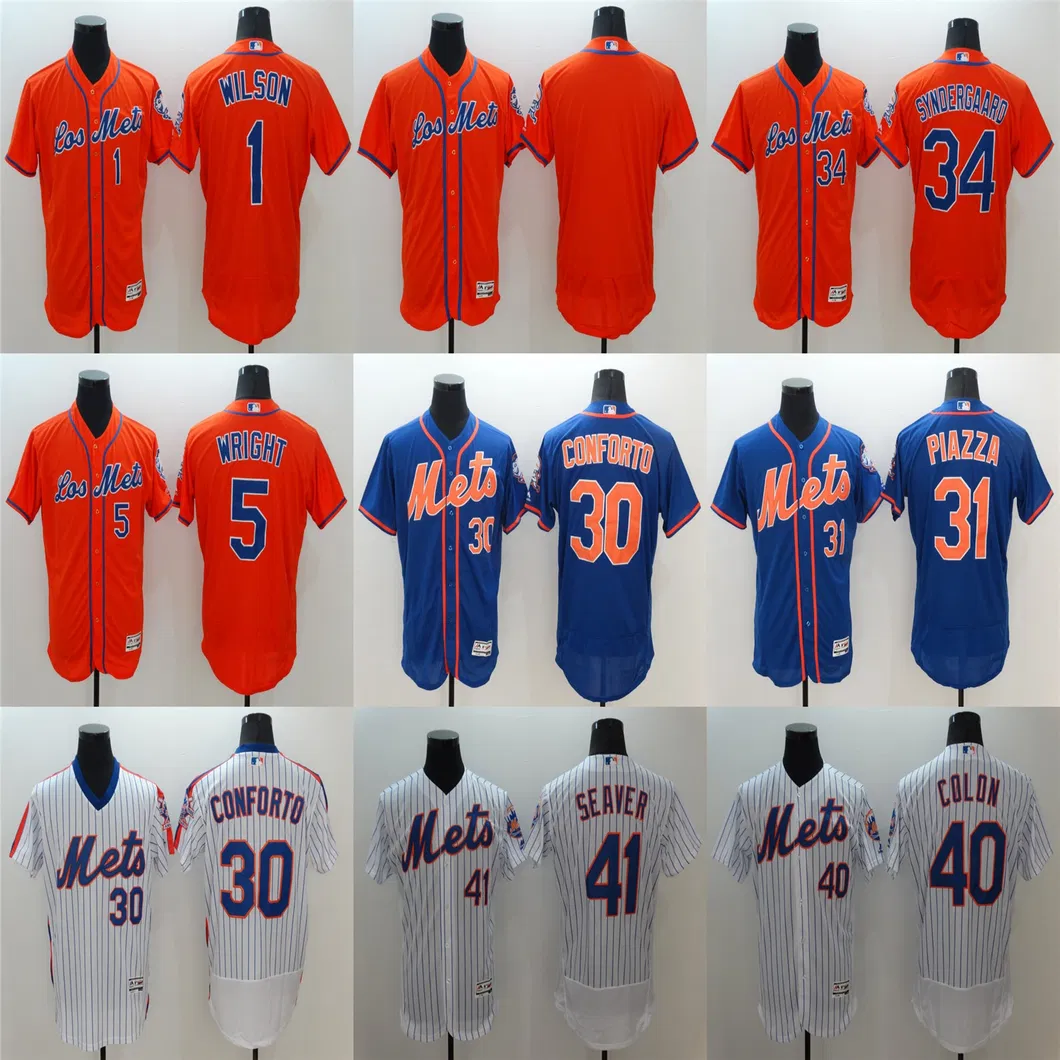 Wholesale New York Mets Baseball Jerseys Custom M-L-B Shirts Clothes Sports Wear Apparel