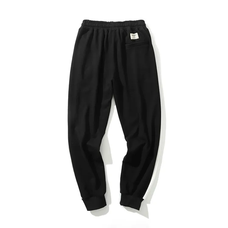 Wholesale Sweatpants Elasticized Drawstring Waist Contrast Side Stripes Ribbed Trim Track Pants for Mens