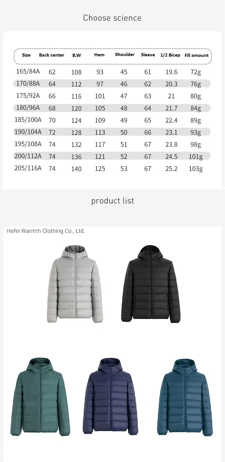 Winter Fashion Mens Down Puffer Jacket for Men&Women