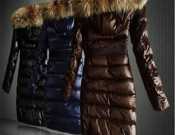 Winter New Style Large Wool Collar Fashion Slim Middle and Long Down Cotton Padded Clothes for Women