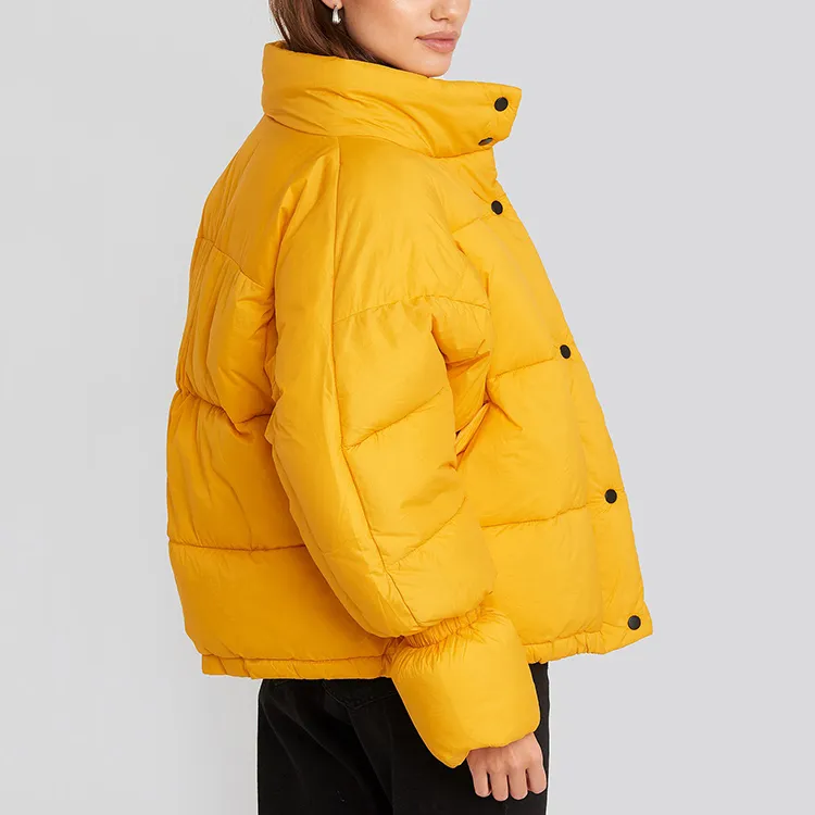 Winter Padded Warm Coat Button&Zipper Closure Jacket