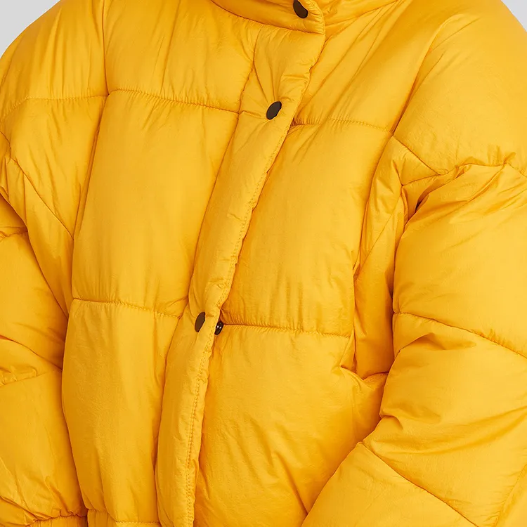 Winter Padded Warm Coat Button&Zipper Closure Jacket