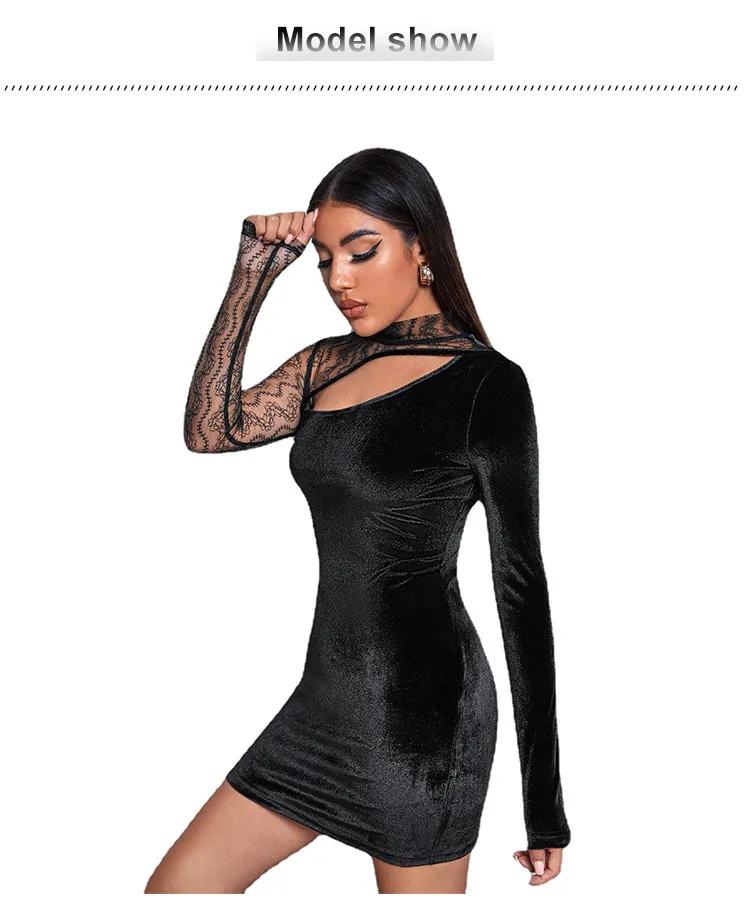 Women Cultivate One′ S Morality Nightclub Sexy Gauze Sleeve Dress