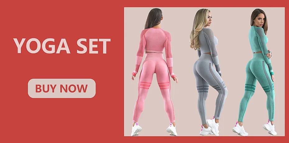 Women Gym Set Clothes Seamless Workout Fitness Sportswear Fitness Sports Suit