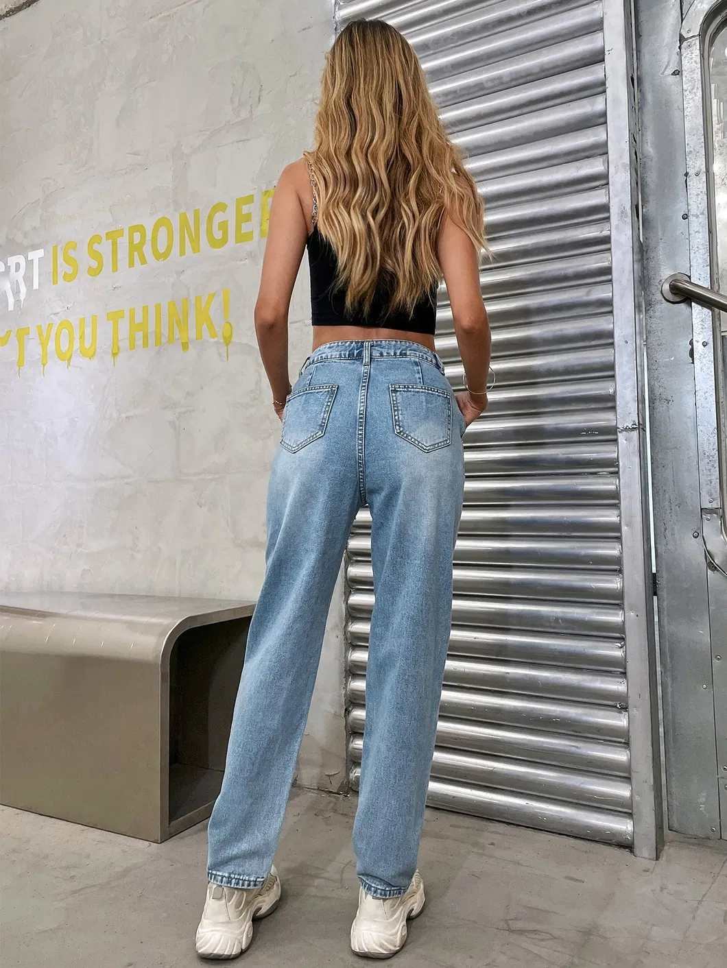 Women Ripped Cat Whisker Washed Boyfriend Jeans Women Blue Pants Street Wear Jean Women 0010