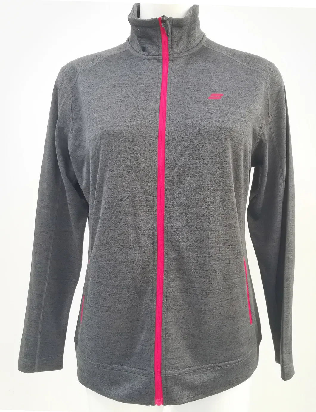 Women′s Active Wear Midlayer Waffle Fleece Zipper Through Sweat Shirts Cardigan