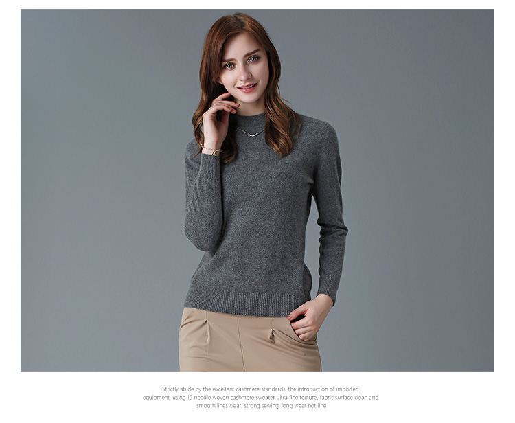 Women's Cashmere Sweater with Round Neck (13brdw062-2)