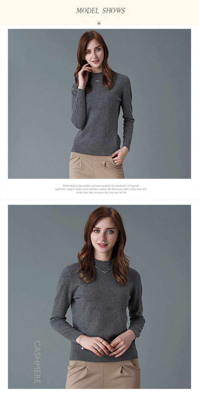 Women′s Cashmere Sweater with Round Neck (13brdw062-2)