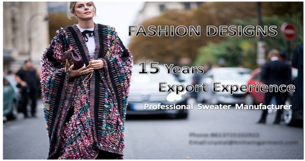 Women′s Clothing Classic Striped Ribbed Cotton-Blend Sweater