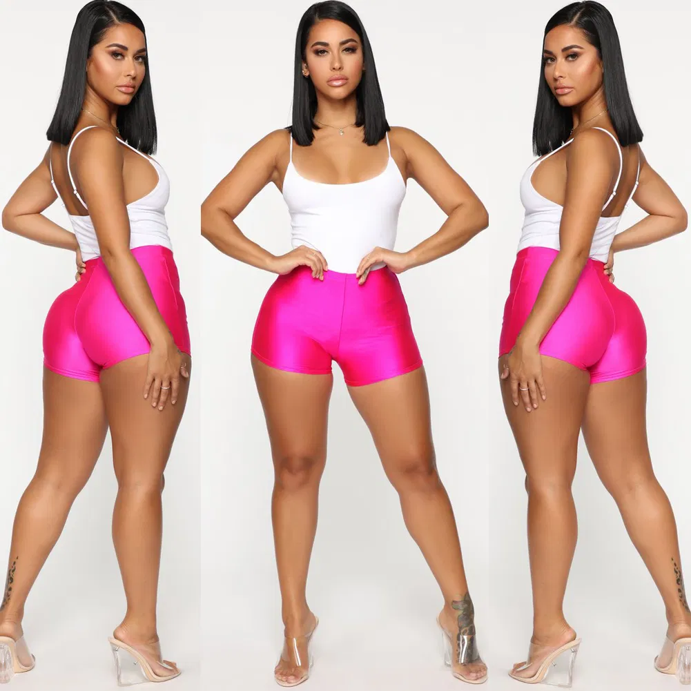 Women Solid Casual Comfortable Leggings Fitness Bike Soft Skinny Slim Stretchy Cotton Spandex Workout Short